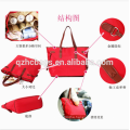 New model microfiber diaper tote bag organizer stroller bag with leather trimming (ES-Z377)
